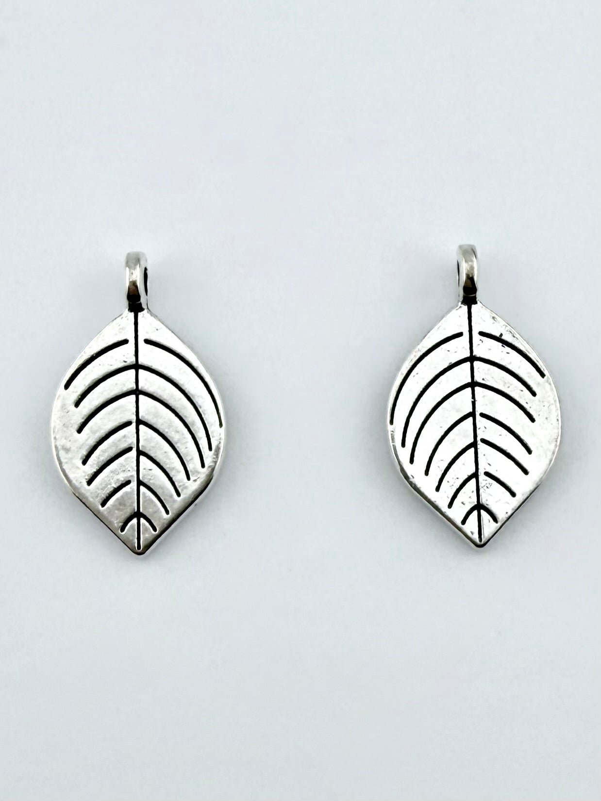 20mm Leaf Rhodium Charm