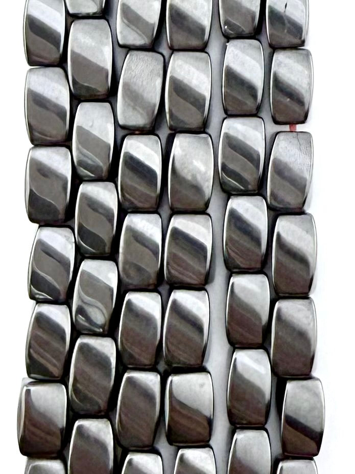 4.5x8mm Hematite Twist Beads