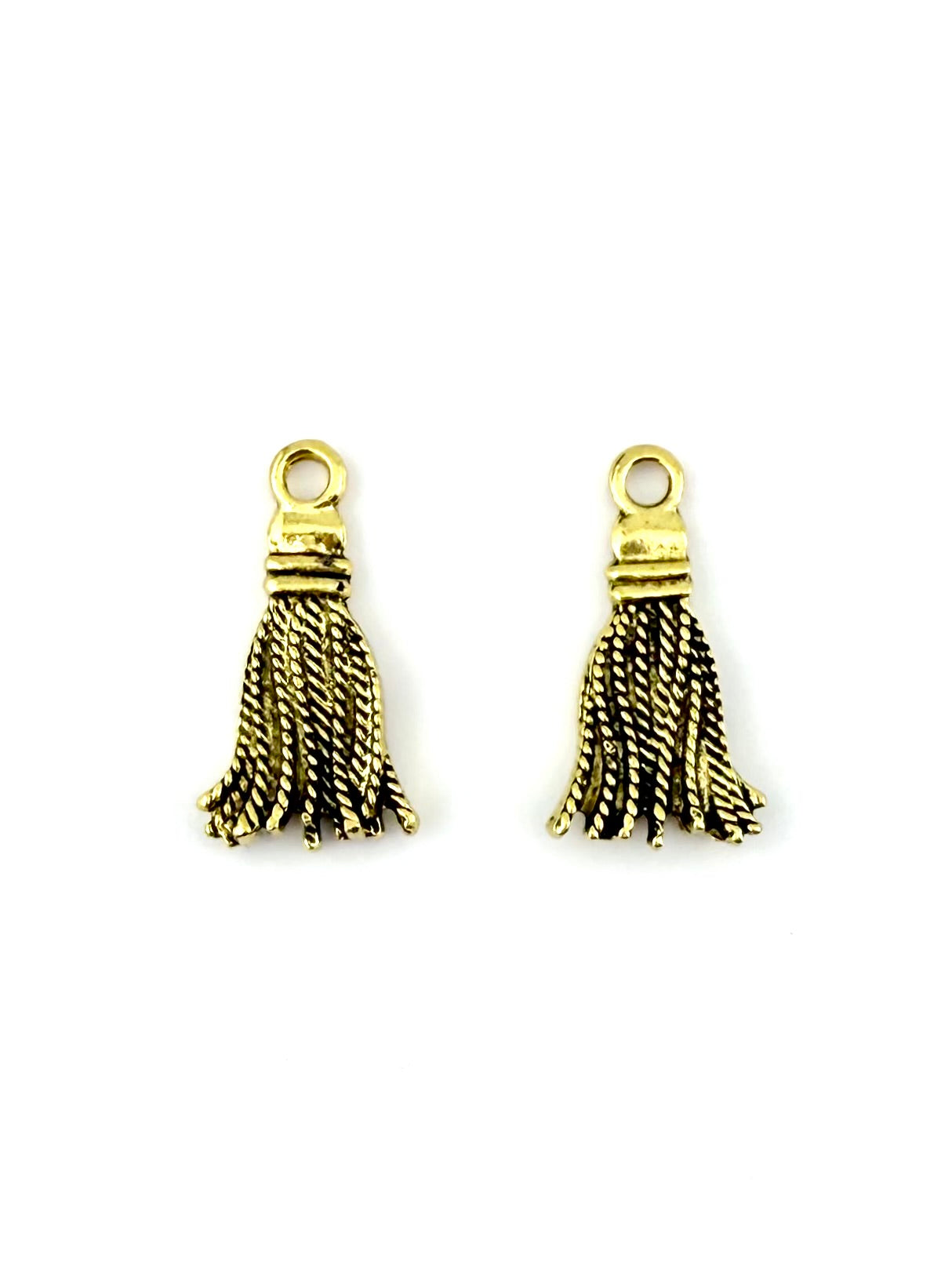 21mm Metal Tassel Charm Antique Gold