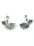 16mm Fan Charm Rhodium