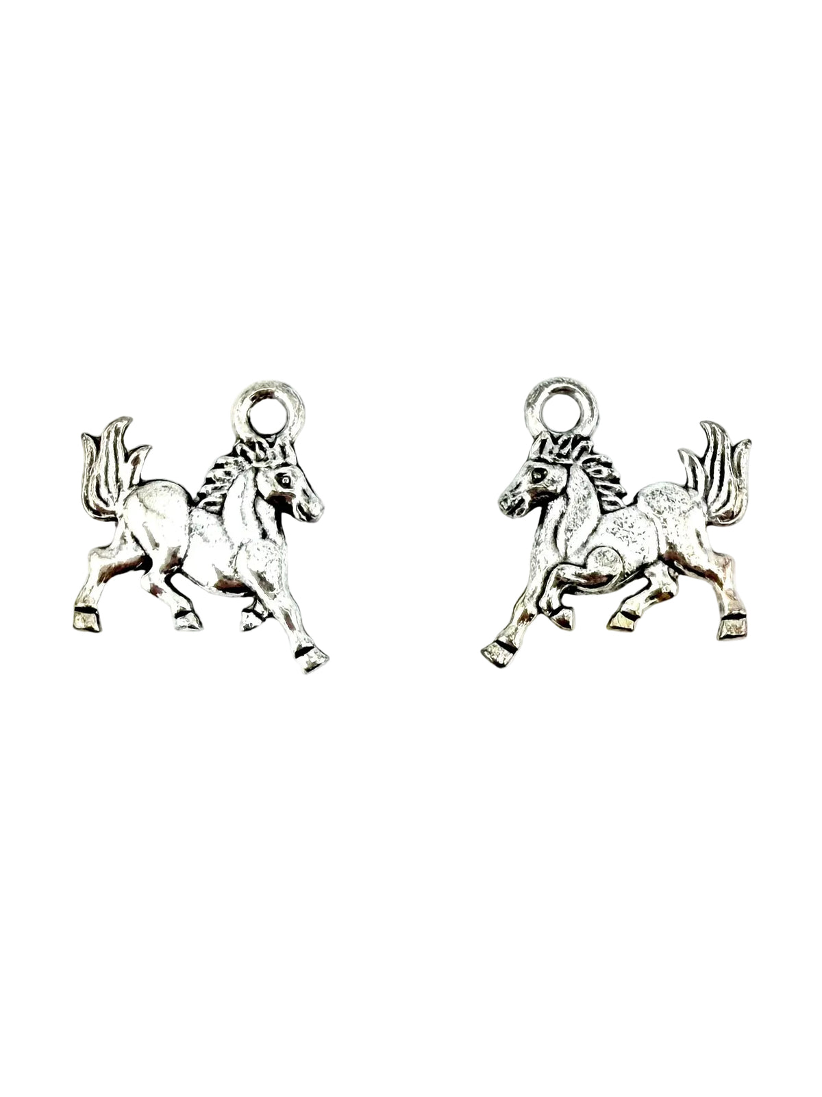 15mm Running Stallion Charm Rhodium