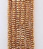 Gold Rondelle Hematite Beads 3x8mm