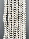Silver Rondelle Hematite Beads 3x6mm
