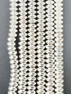 Silver Rondelle Hematite Beads 3x6mm