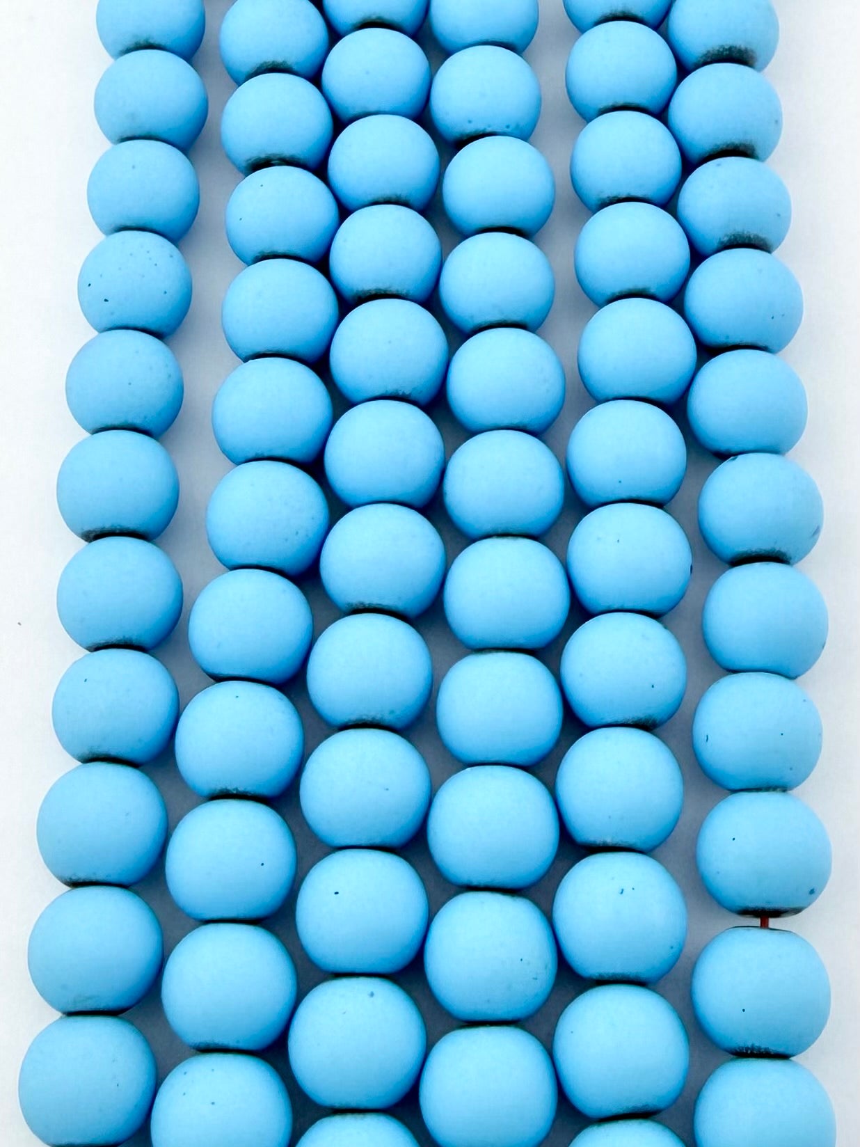 8mm Round Hematite Matte Coat Blue