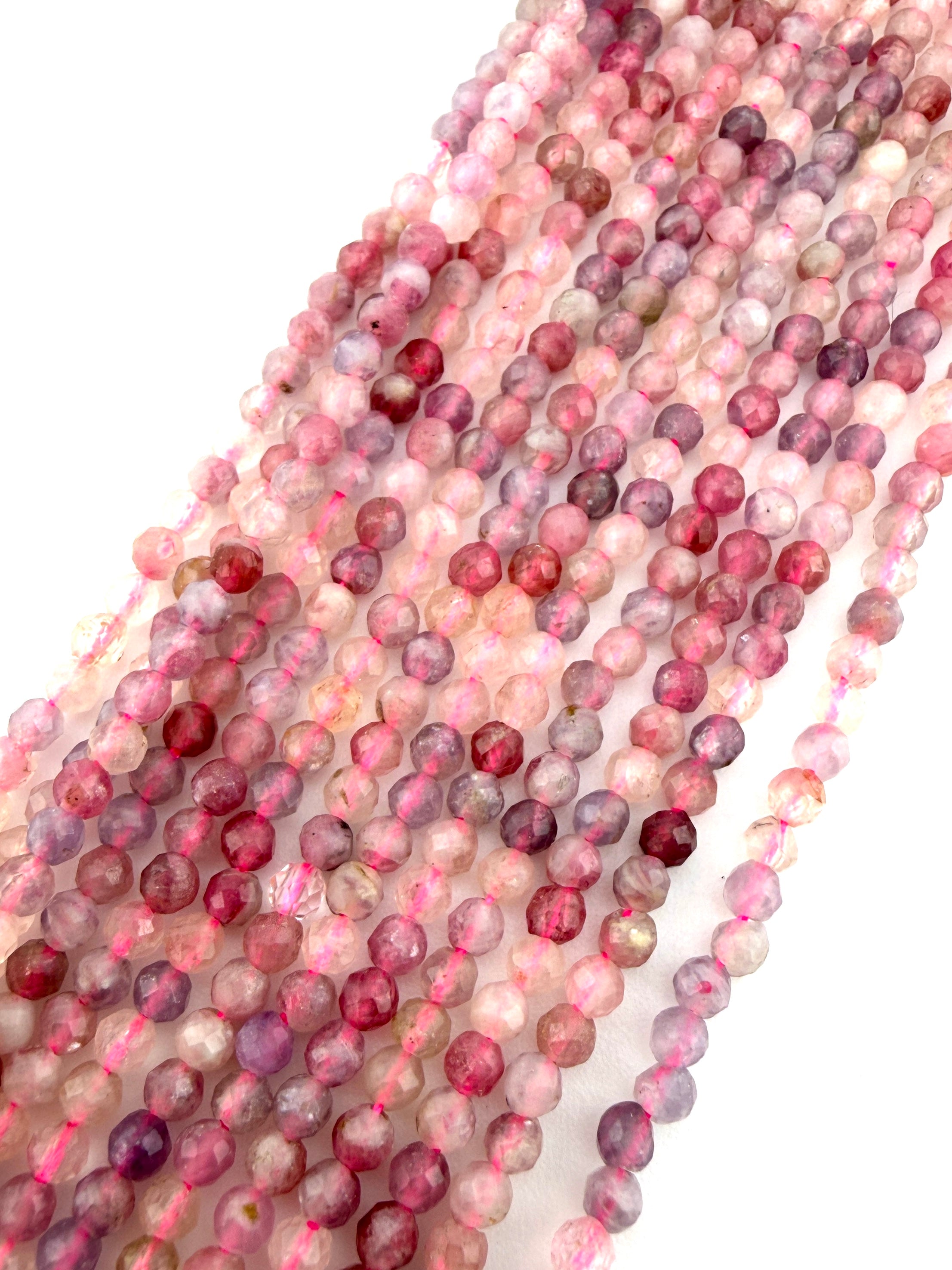 2.8mm Faceted Plum Tourmaline Beads