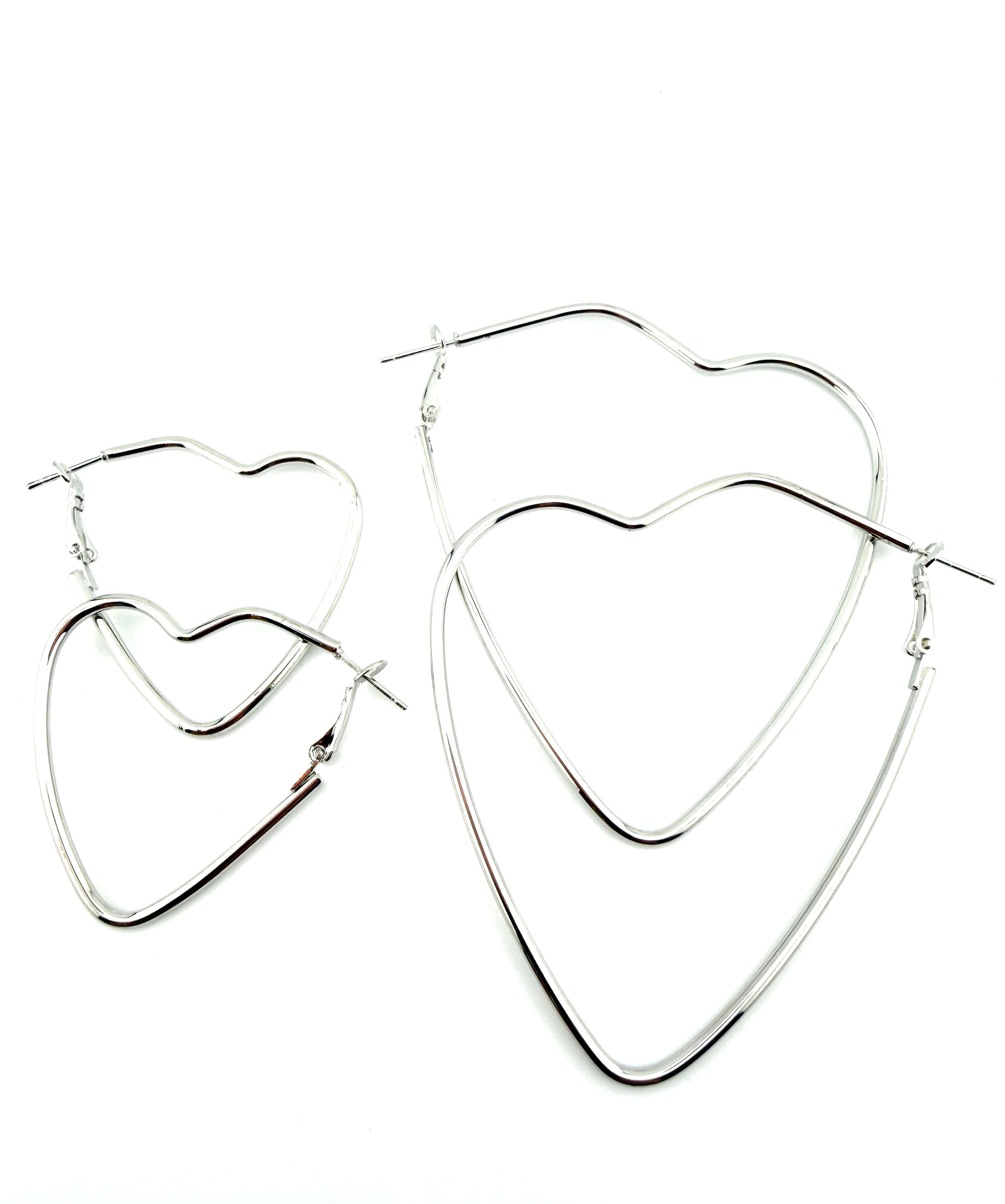 Heart Frame Hoop Earing Pair