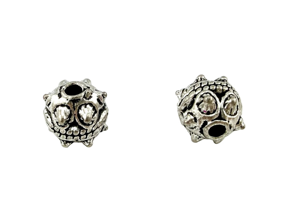 10mm Fancy Spacer Bead Rhodium