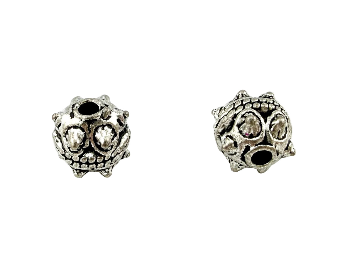 10mm Fancy Spacer Bead Rhodium
