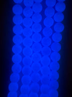 8mm Glass Glow In Dark Round Beads Dark Blue