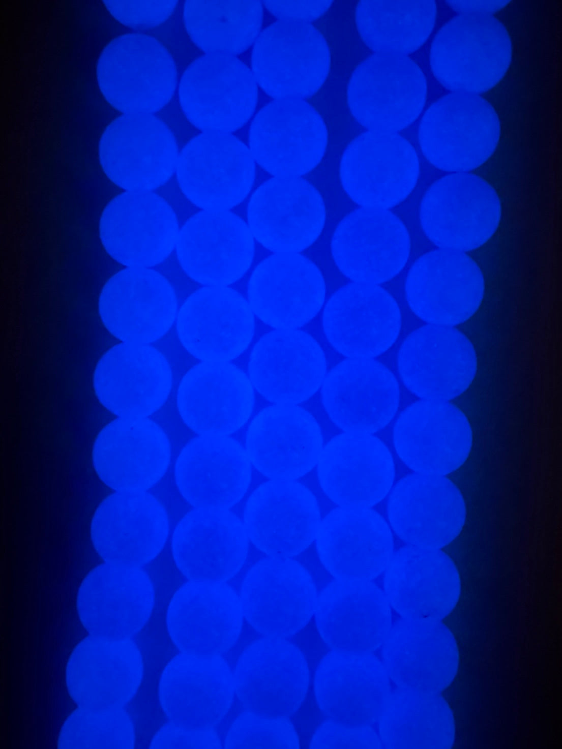 8mm Glass Glow In Dark Round Beads Dark Blue