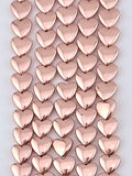 3x7x8mm Hematite Puffy Heart Rose Gold