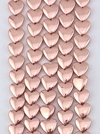 3x7x8mm Hematite Puffy Heart Rose Gold