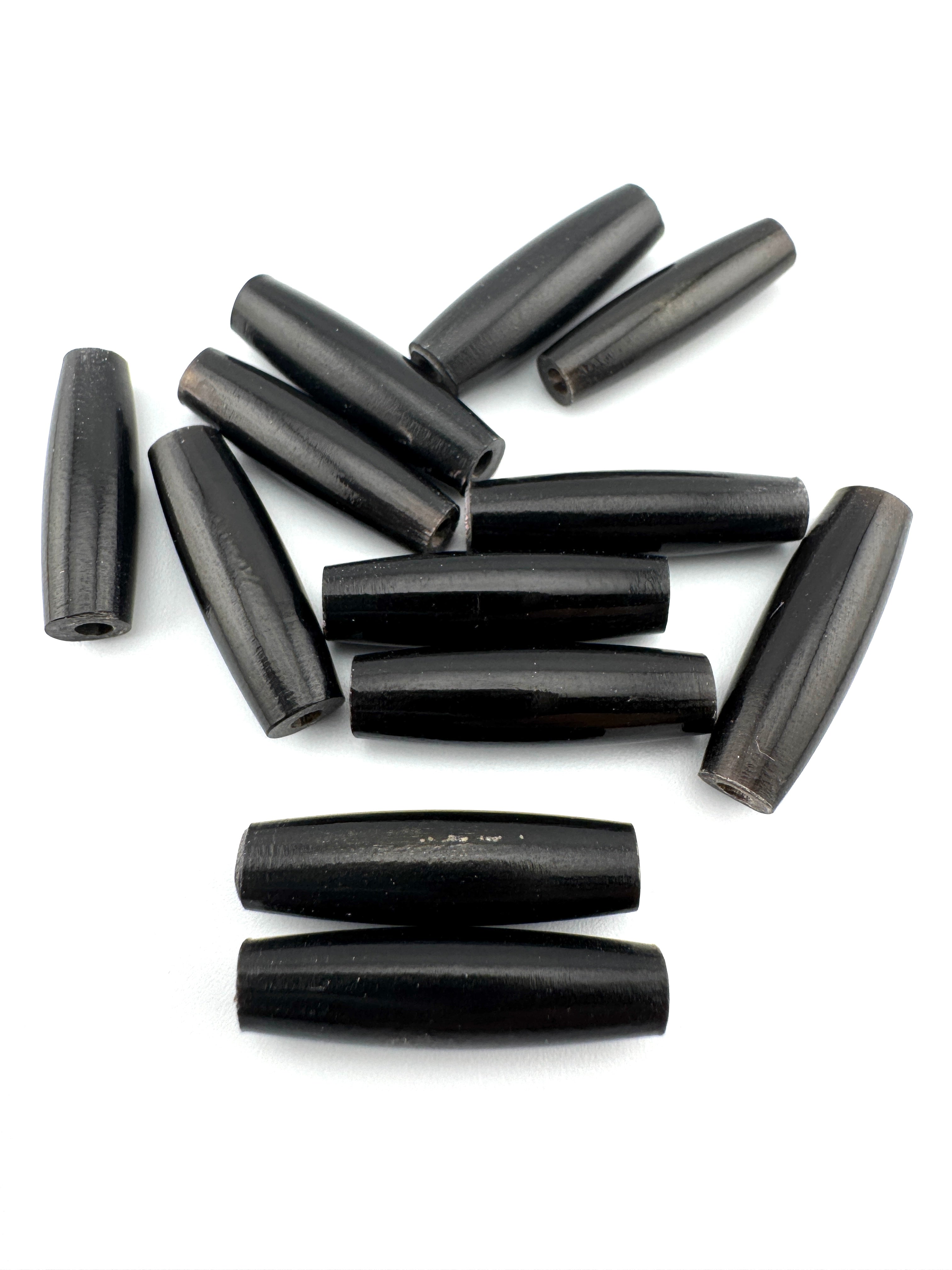 Black Buffalo Bone Pipe, Standard thickness  1–4inch Carved Bone Pieces for Jewelry & Crafts