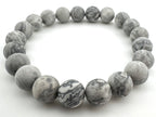 Matte Grey Scenery Jasper Beads Available in 6mm, 8mm Sizes