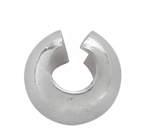925 Sterling Silver Crimp Cover, 4mm