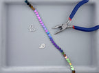 2.5x8mm Hematite Flat Heart Rainbow