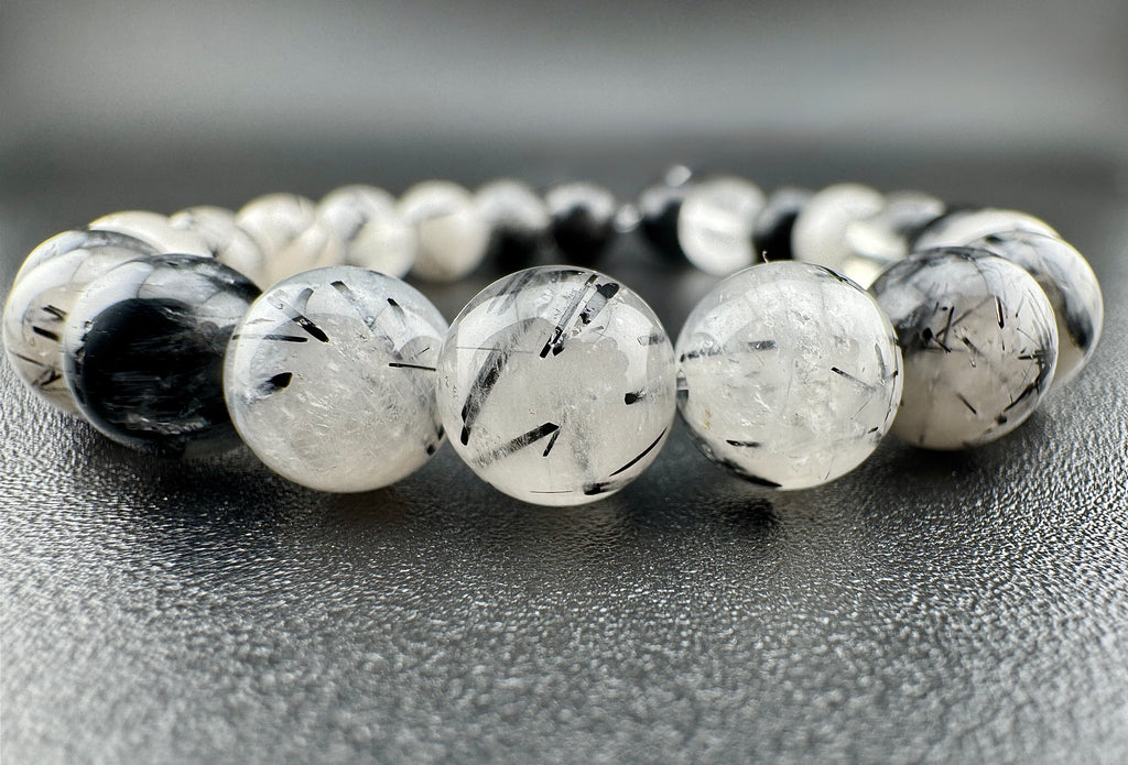 Tourmalinated Quartz Beads Available in 6mm, 8mm, 10mm, 12mm, 14mm, 16mm  Sizes
