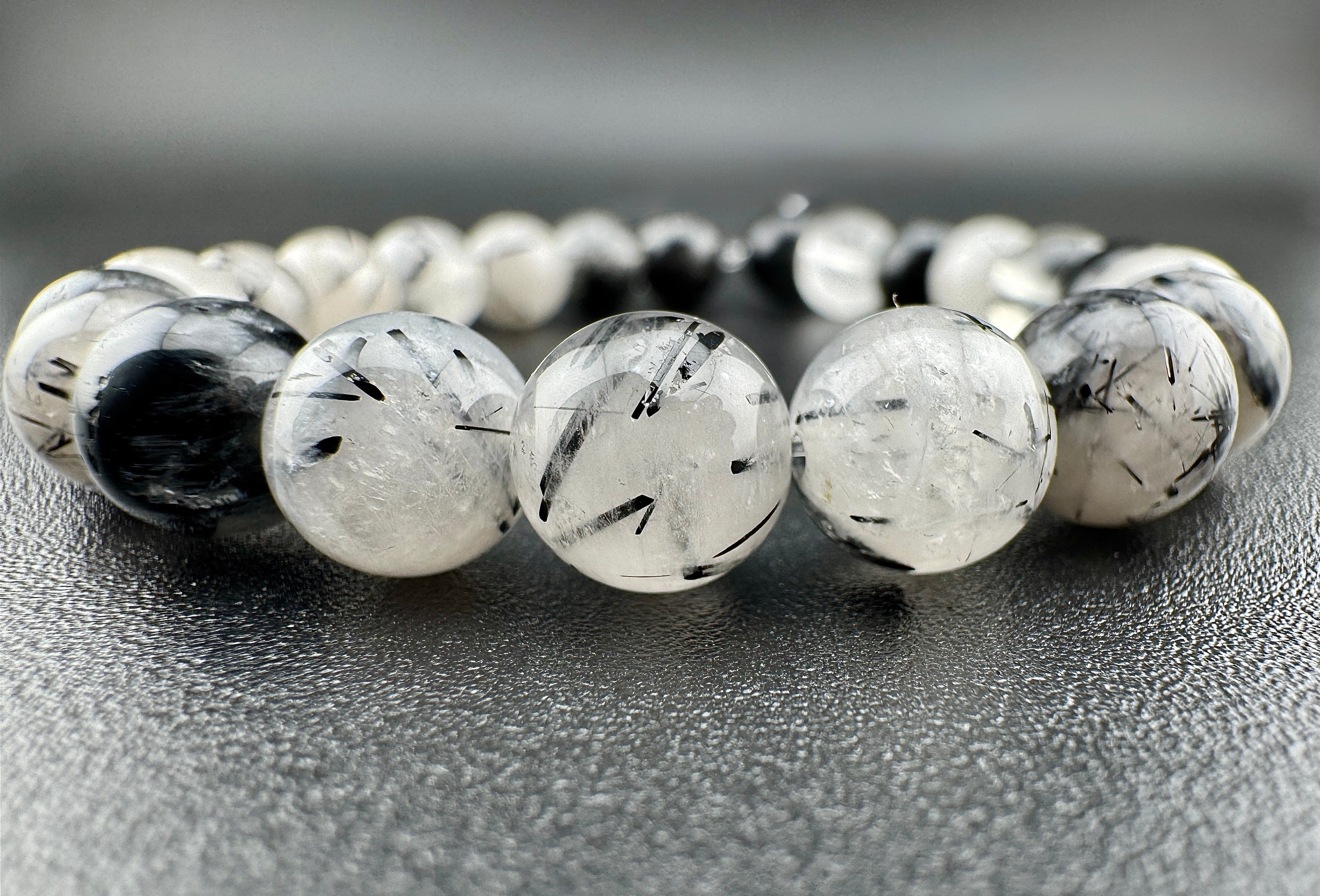 Tourmalinated Quartz Beads Available in 6mm, 8mm, 10mm, 12mm, 14mm, 16mm  Sizes