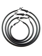 Black Round Hoop Earing Frame Pair