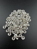 Brass Rhinestone Rondelle Spacers Silver with Clear Crystal