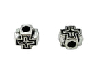 6x6mm Cross Spacer Bead Rhodium