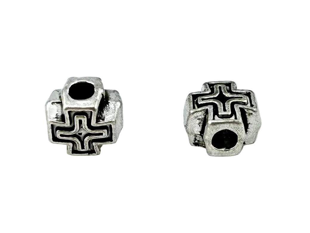 6x6mm Cross Spacer Bead Rhodium