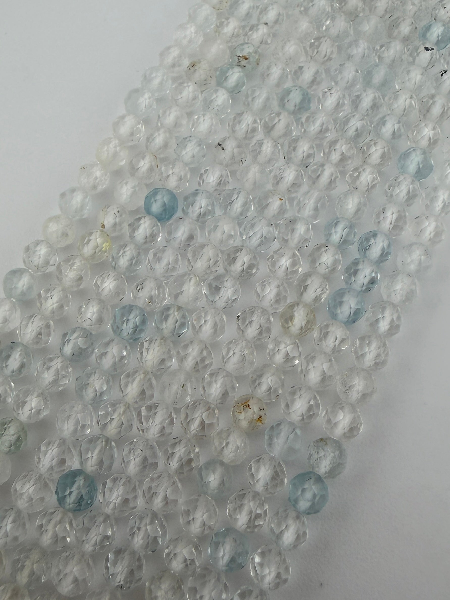 3mm Faceted Clear Topaz Beads