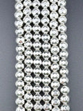 8mm Silver Faceted Round Hematite Beads