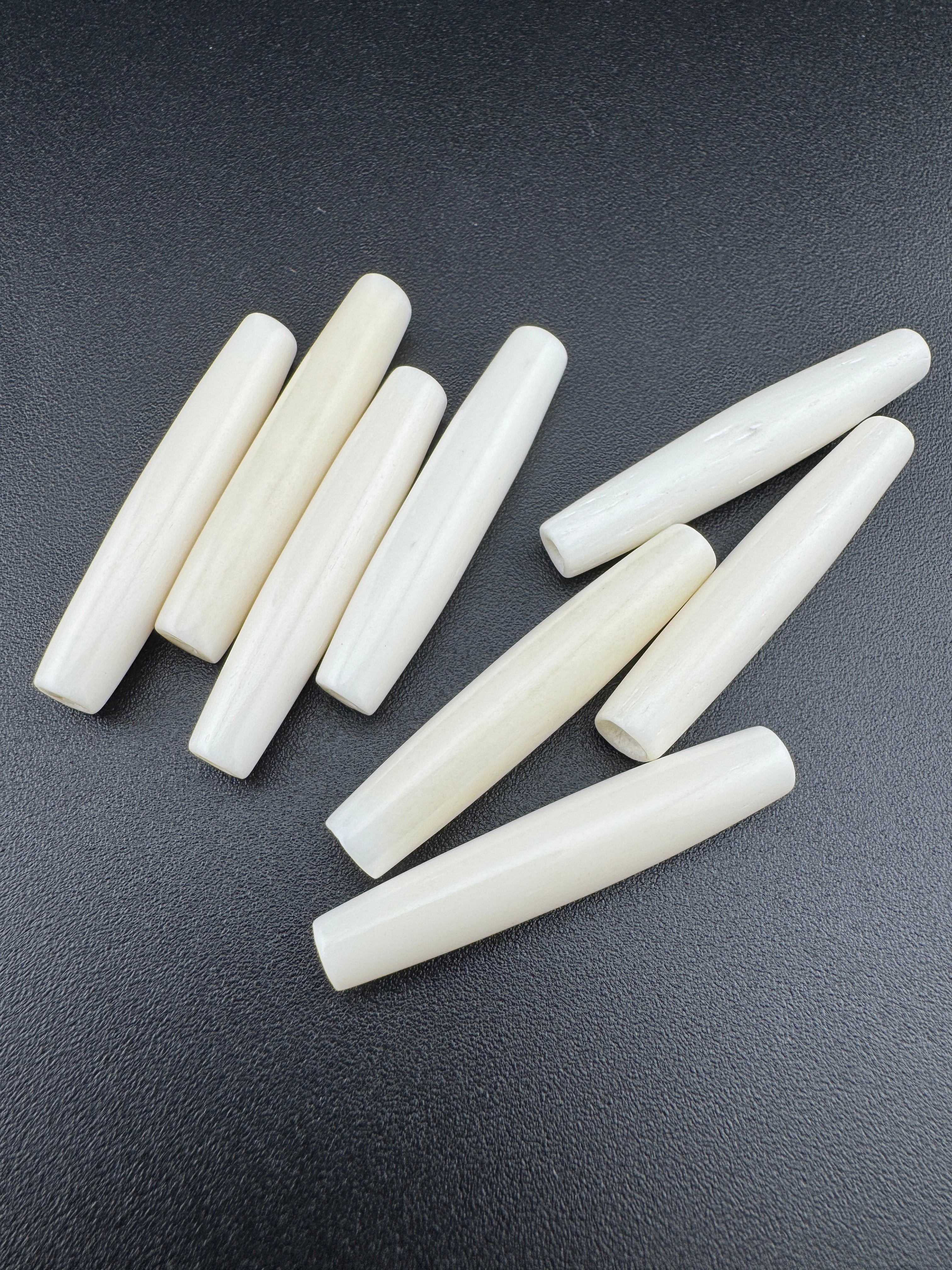 Ivory Buffalo Bone Pipe, Standard thickness  0.5–4inch Carved Bone Pieces for Jewelry & Crafts