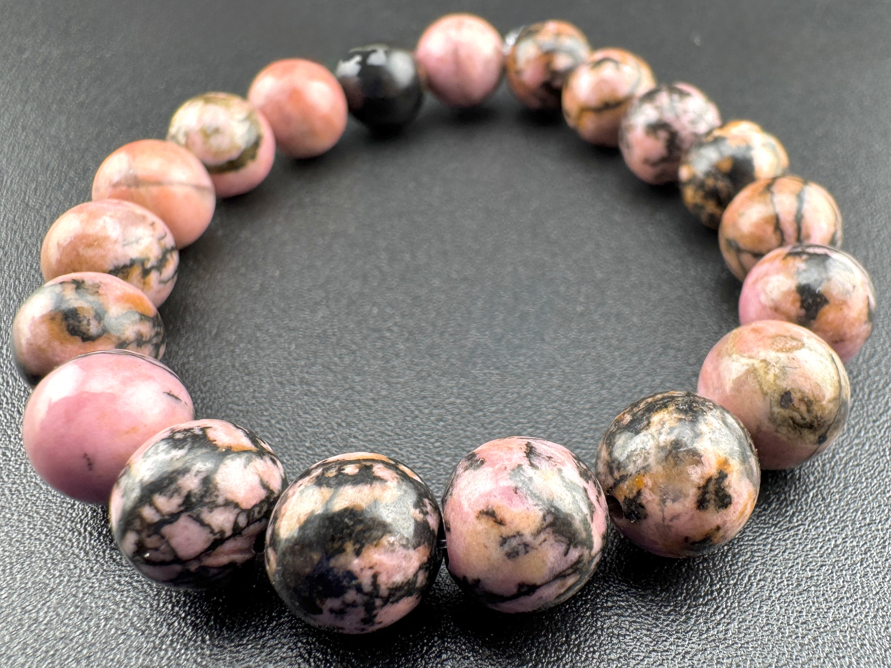 Rhodonite Beads Available in 4mm, 6mm, 8mm Sizes