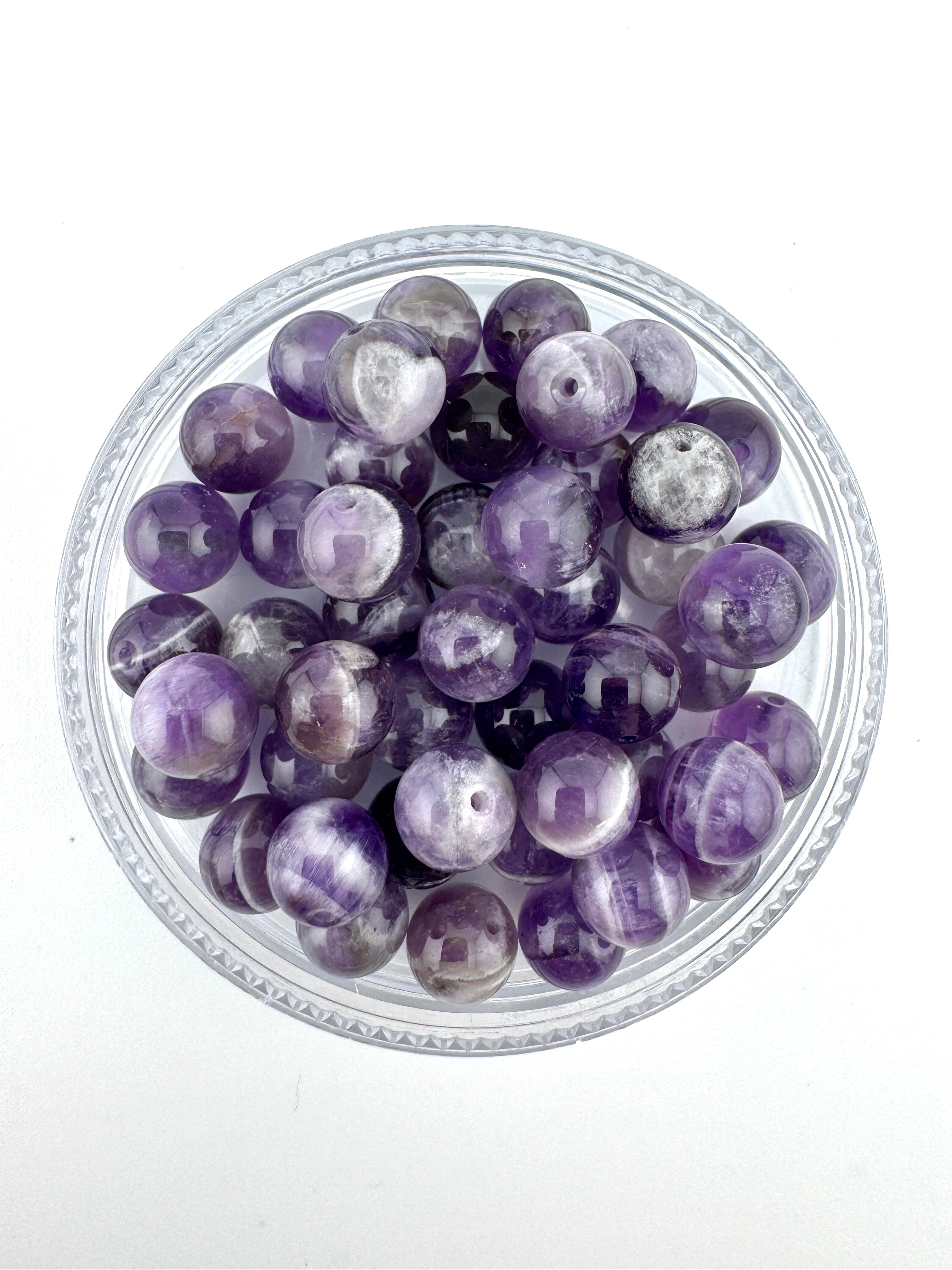 Lined Amethyst Beads Available in 6mm, 8mm Sizes