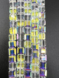 8mm Glass Cube Beads Crystal AB