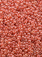 Mino Seed Beads 11/0 Crystal Luster Red Color Lined