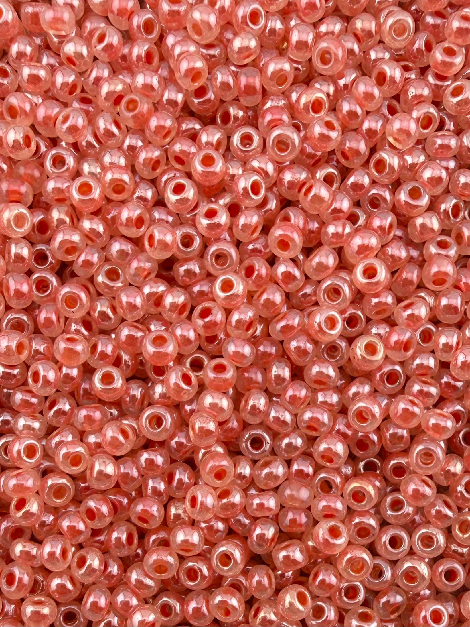 Mino Seed Beads 11/0 Crystal Luster Red Color Lined