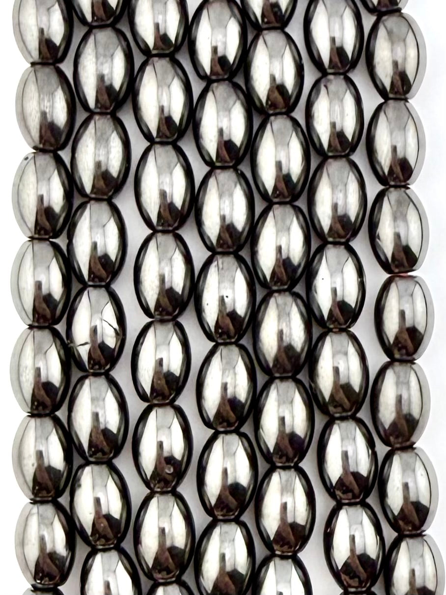 6x8mm Hematite Oval Beads
