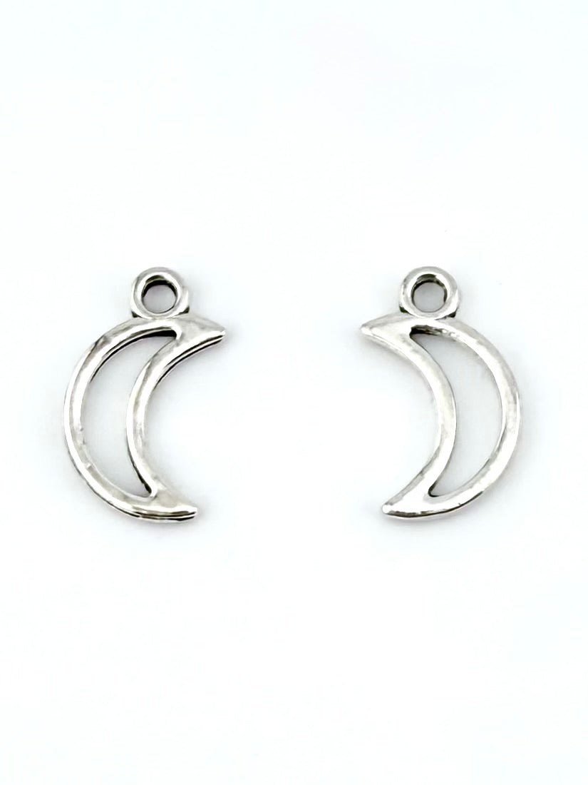 15mm Moon Charm Rhodium