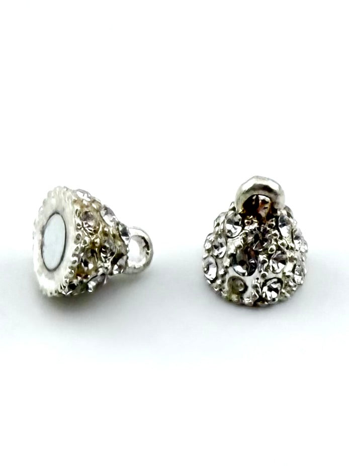 8mm Oval Magnetic Claps Silver