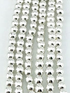 4mm Round Hematite Beads Silver