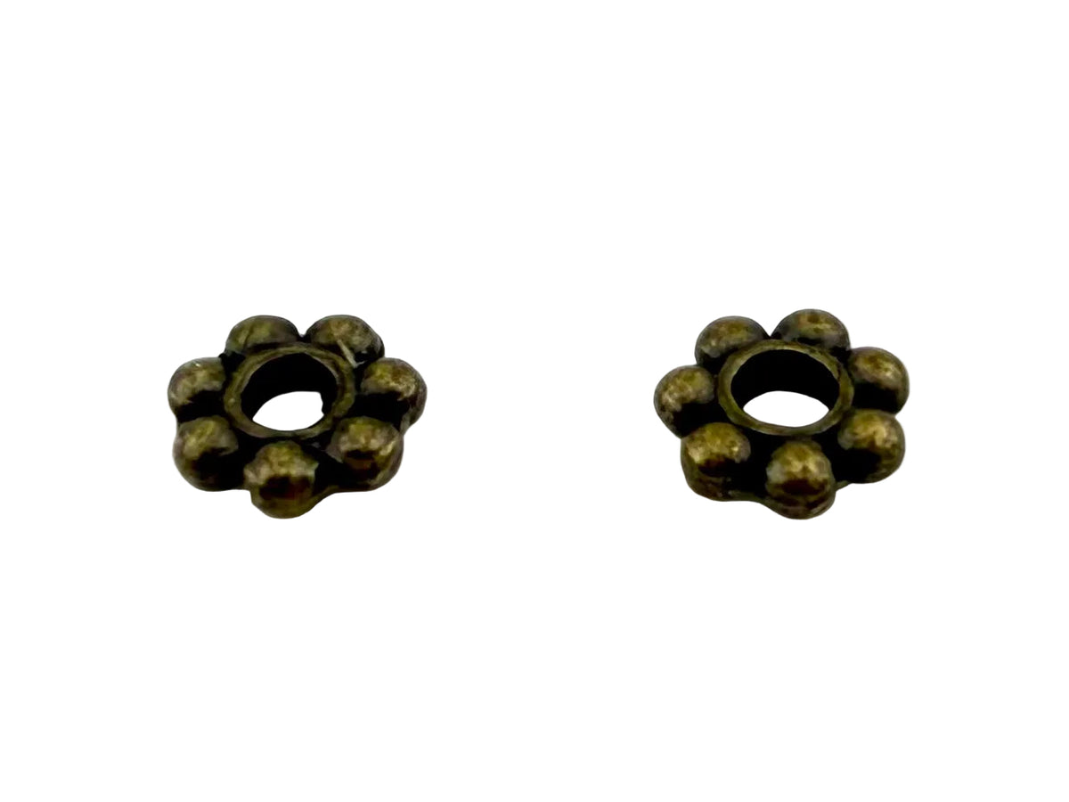 1.5x6mm Daisy Spacer Antique Brass