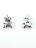 15.5mm Teddy Bear Charm Rhodium