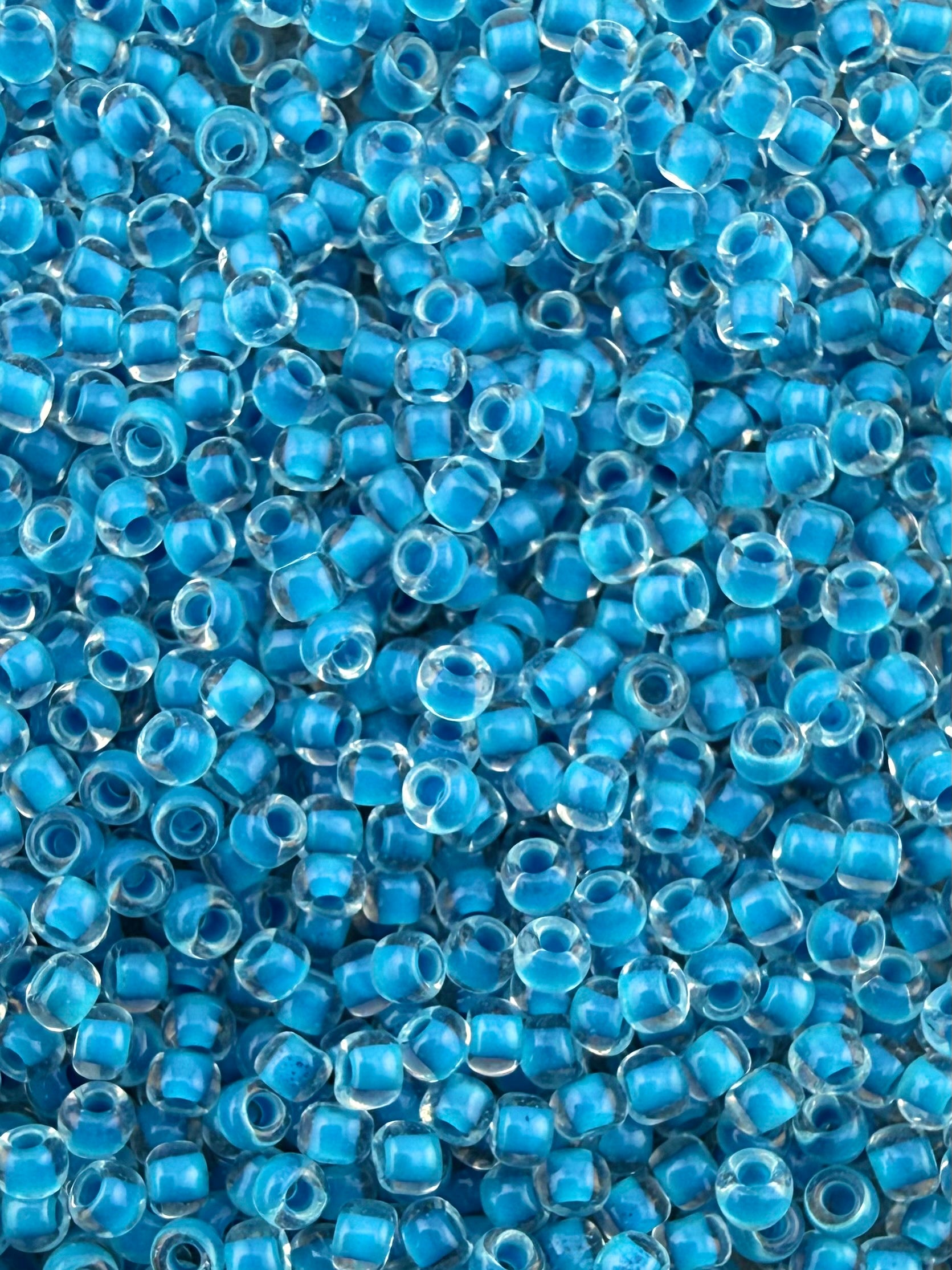 Mino Seed Beads 11/0 Crystal Blue Color Lined