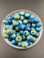 Blue Green Druzy Beads Available in 6mm, 8mm Sizes