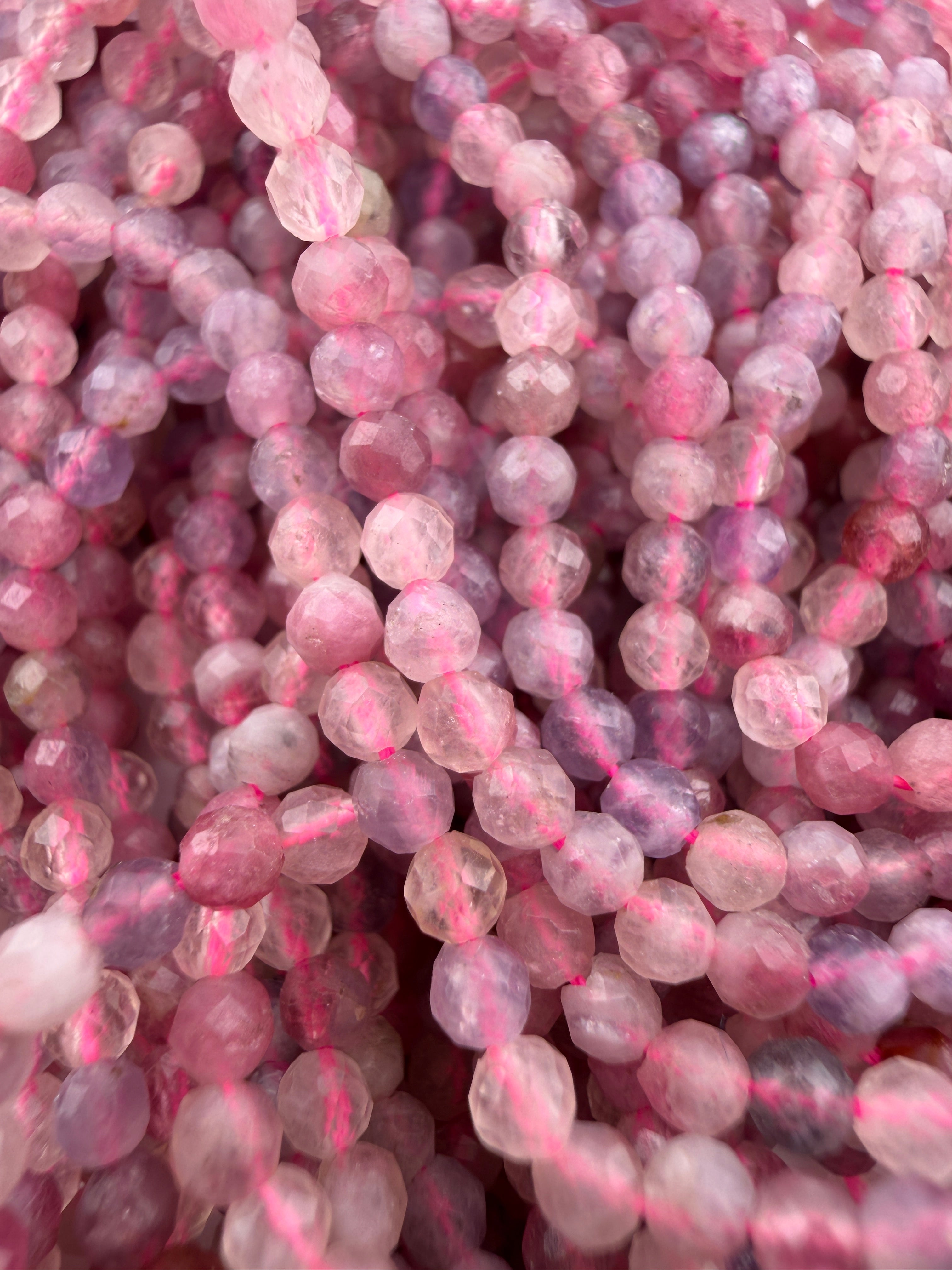 2.8mm Faceted Plum Tourmaline Beads
