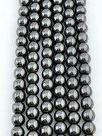 5mm Round Hematite Beads Gunmetal
