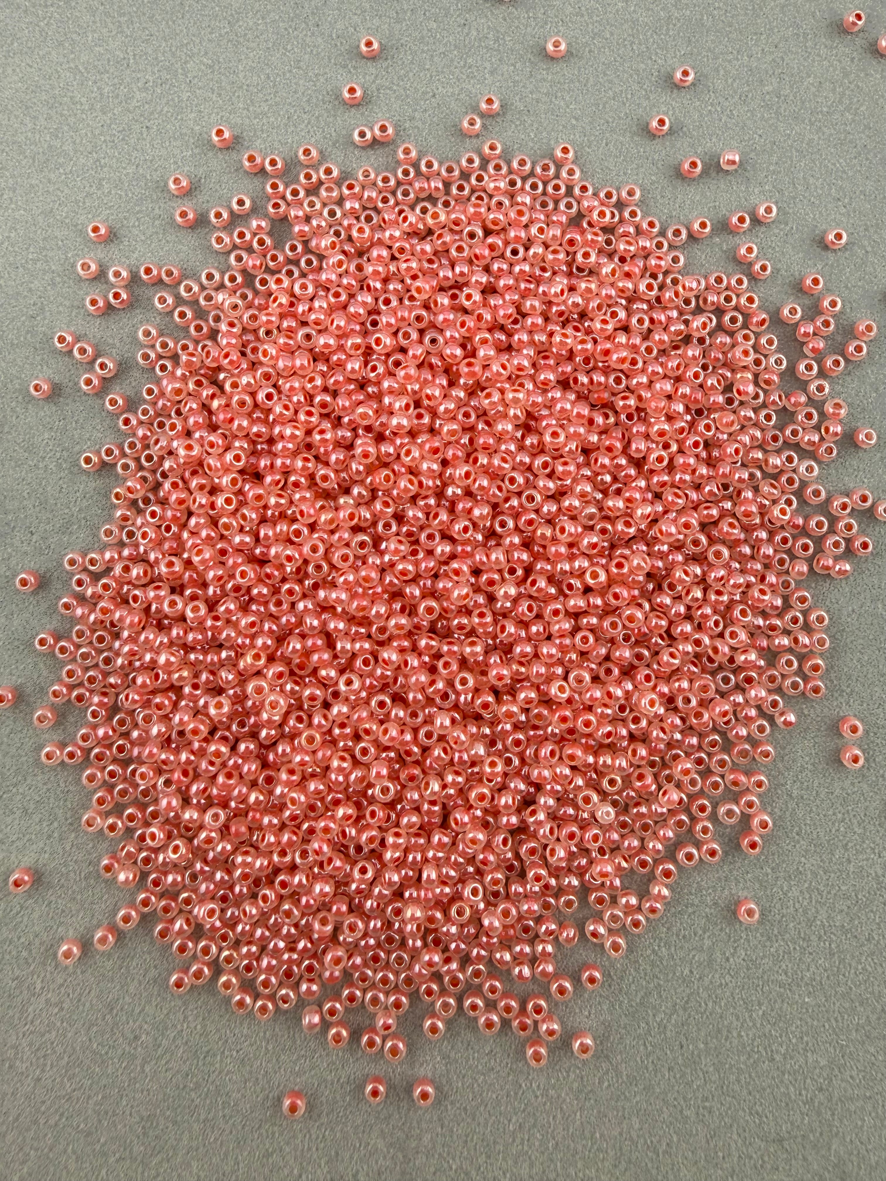 Mino Seed Beads 11/0 Crystal Luster Red Color Lined