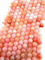 3.3mm Faceted Pink Opal Beads