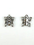 14.5mm Fancy Butterfly Charm Rhodium