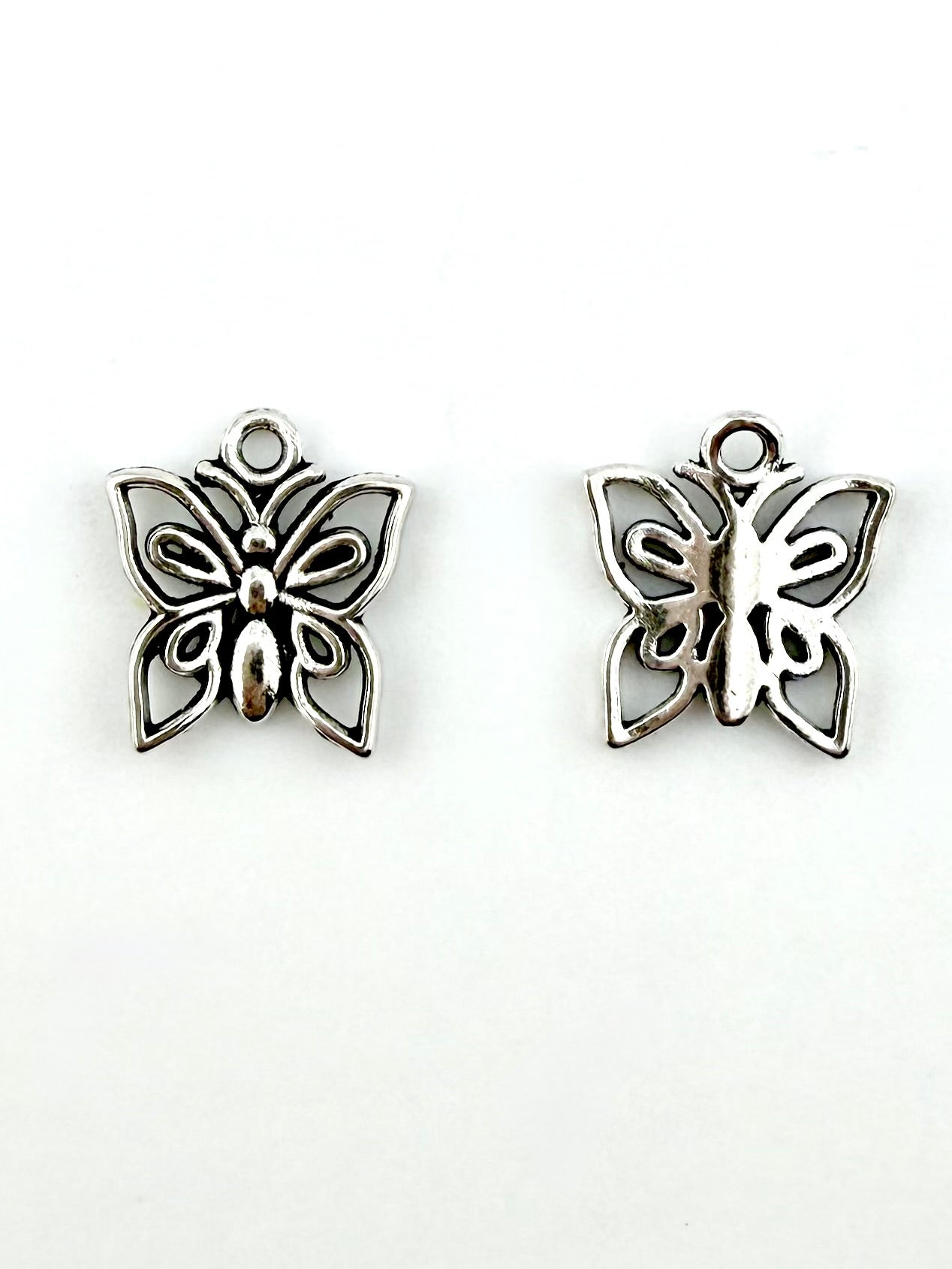 14.5mm Fancy Butterfly Charm Rhodium