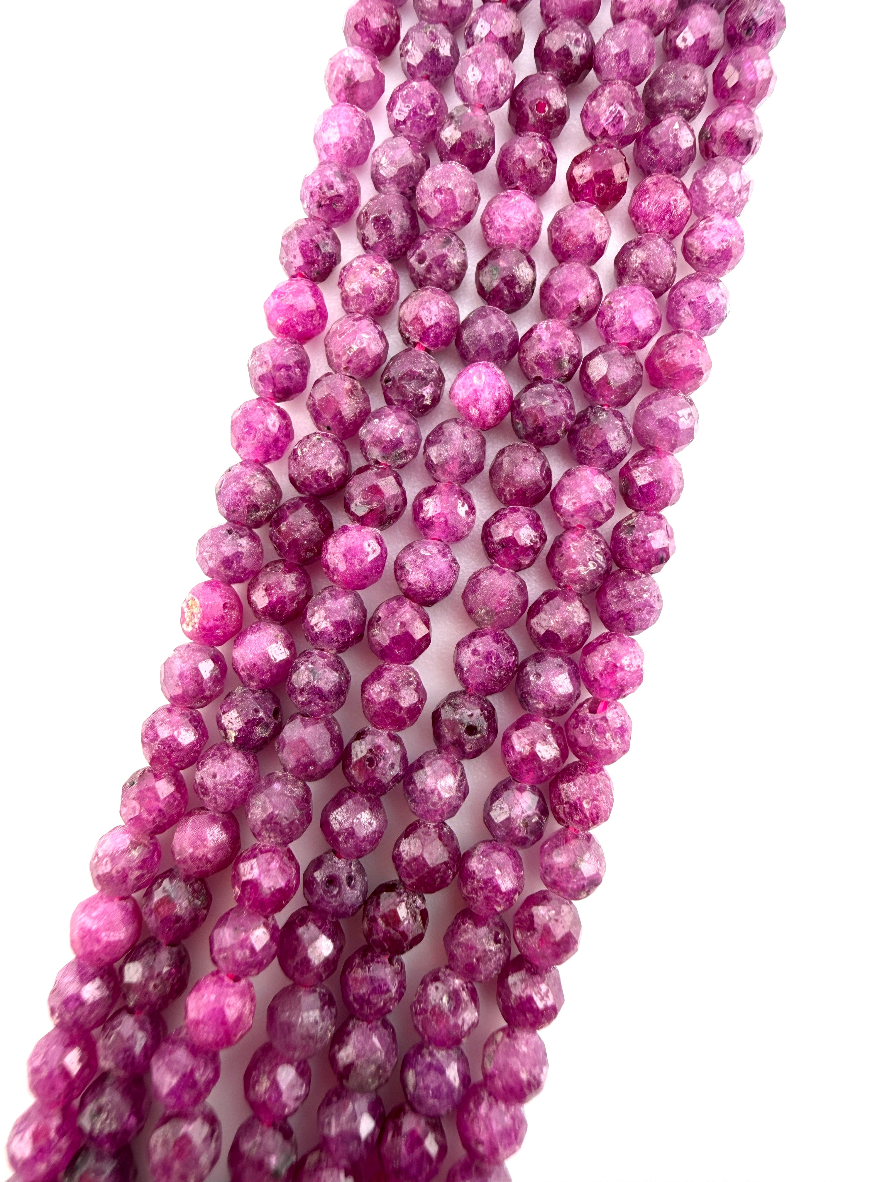 3mm Faceted Dark Ruby Beads